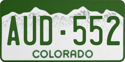 CO license plate AUD552