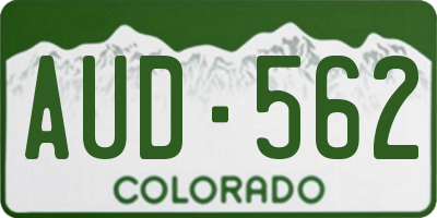 CO license plate AUD562