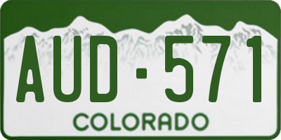 CO license plate AUD571