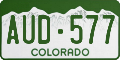 CO license plate AUD577