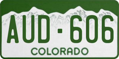CO license plate AUD606