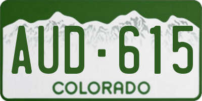 CO license plate AUD615