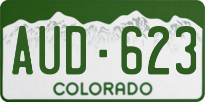 CO license plate AUD623