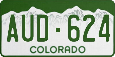 CO license plate AUD624
