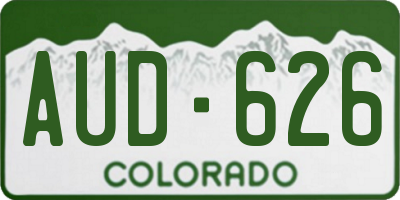 CO license plate AUD626