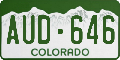 CO license plate AUD646