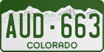 CO license plate AUD663