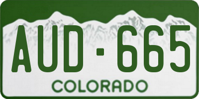 CO license plate AUD665