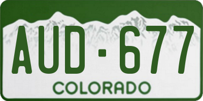 CO license plate AUD677