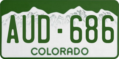 CO license plate AUD686