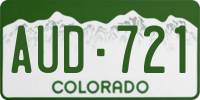 CO license plate AUD721
