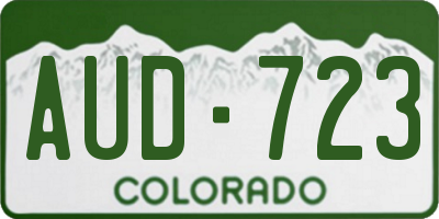 CO license plate AUD723