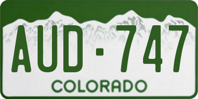 CO license plate AUD747