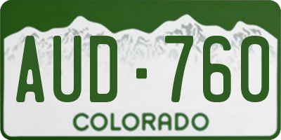 CO license plate AUD760