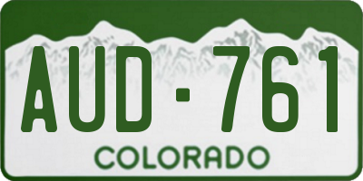 CO license plate AUD761