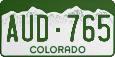 CO license plate AUD765