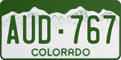 CO license plate AUD767
