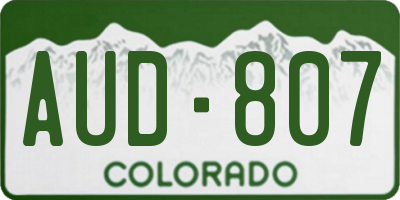 CO license plate AUD807