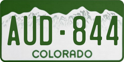 CO license plate AUD844