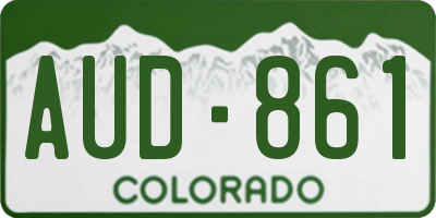 CO license plate AUD861