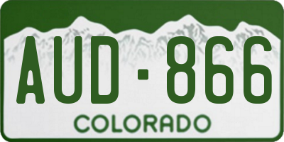 CO license plate AUD866