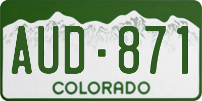 CO license plate AUD871