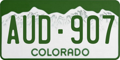 CO license plate AUD907