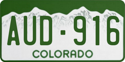 CO license plate AUD916