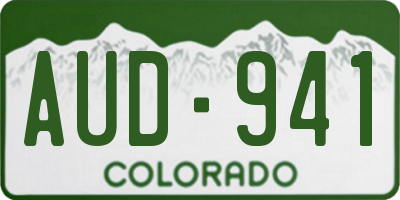 CO license plate AUD941