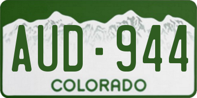 CO license plate AUD944