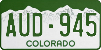 CO license plate AUD945