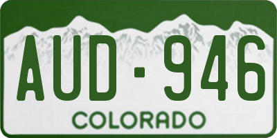 CO license plate AUD946