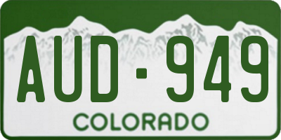 CO license plate AUD949