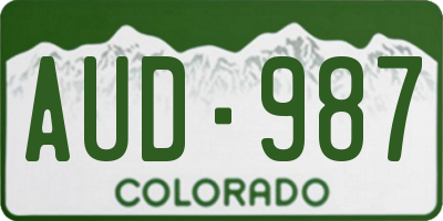 CO license plate AUD987