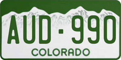 CO license plate AUD990