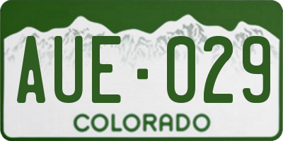 CO license plate AUE029