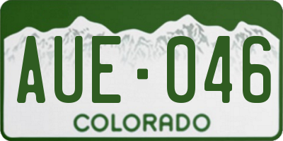 CO license plate AUE046