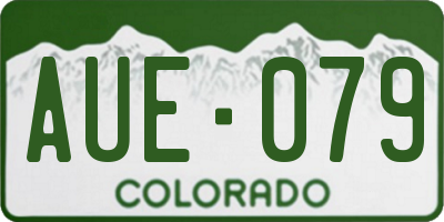 CO license plate AUE079