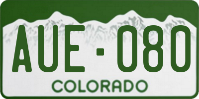 CO license plate AUE080