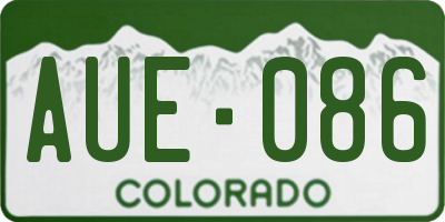 CO license plate AUE086