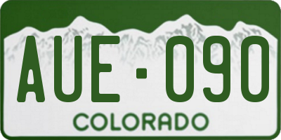 CO license plate AUE090