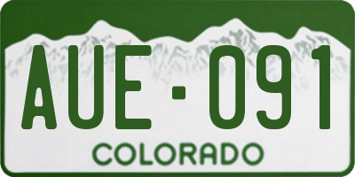 CO license plate AUE091