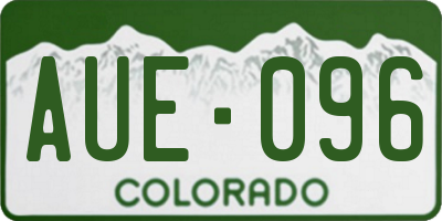 CO license plate AUE096