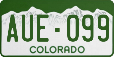 CO license plate AUE099