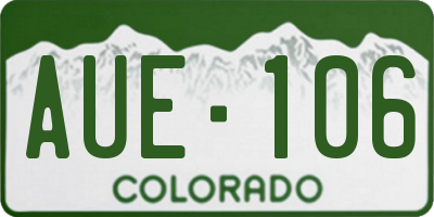 CO license plate AUE106