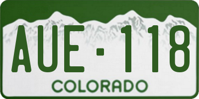 CO license plate AUE118