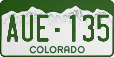 CO license plate AUE135