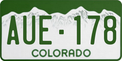 CO license plate AUE178
