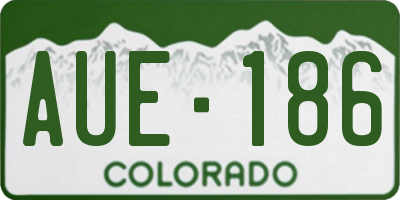 CO license plate AUE186