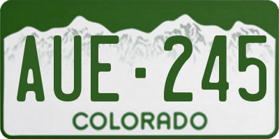 CO license plate AUE245